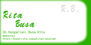 rita busa business card